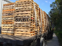 Truck load of remanufactured 2 way pallets